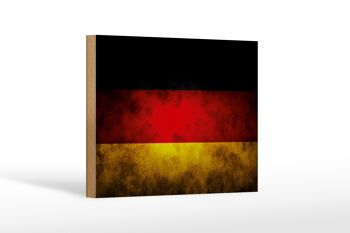Drapeau panneau en bois 18x12 cm, décoration drapeau Allemagne 1