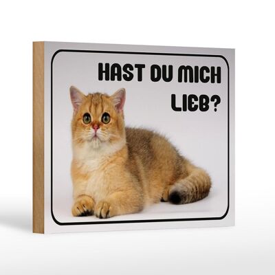 Panneau en bois chat 18x12 cm tu m'aimes ? Décoration cadeau