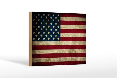 Holzschild Flagge 18x12 cm Vereinigte Staaten Amerika USA Dekoration