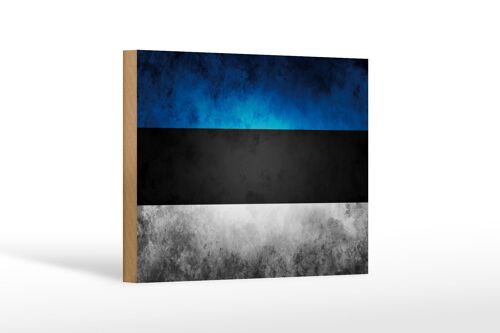 Holzschild Flagge 18x12 cm Estland Fahne Dekoration