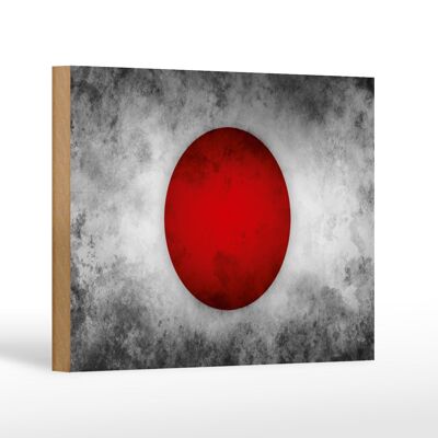 Bandera de madera 18x12 cm decoración bandera de Japón