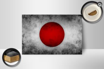 Drapeau panneau en bois 18x12 cm, décoration drapeau du Japon 2