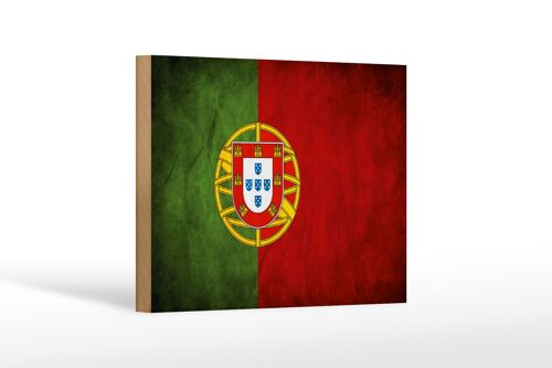 Holzschild Flagge 18x12 cm Portugal Fahne Dekoration