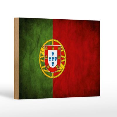 Bandera cartel de madera 18x12 cm Decoración bandera de Portugal