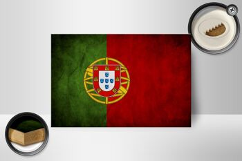 Drapeau en bois 18x12 cm, décoration drapeau du Portugal 2