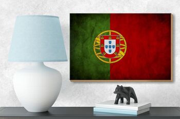 Drapeau en bois 18x12 cm, décoration drapeau du Portugal 3