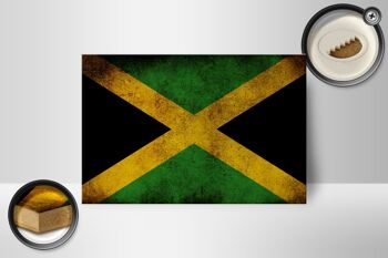 Drapeau en bois 18x12 cm, décoration drapeau de la Jamaïque 2