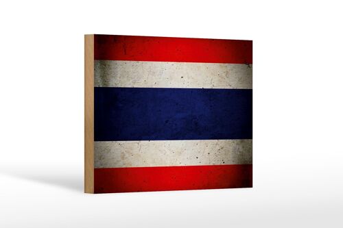 Holzschild Flagge 18x12 cm Thailand Fahne Wanddeko Dekoration