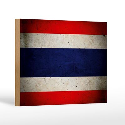Bandera de madera 18x12 cm decoración de pared bandera de Tailandia