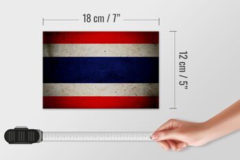 Drapeau panneau en bois 18x12 cm, drapeau de Thaïlande, décoration murale 4