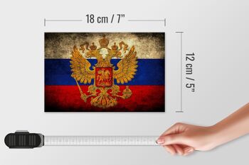 Drapeau en bois 18x12 cm, drapeau de la russie, décoration des armoiries 4