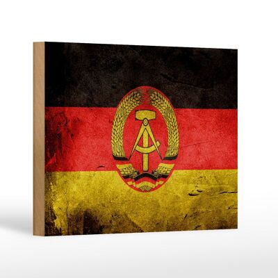 Holzschild Flagge 18x12 cm DDR Fahne Wanddeko Dekoration