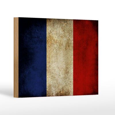 Cartello bandiera in legno 18x12 cm decorazione bandiera Francia