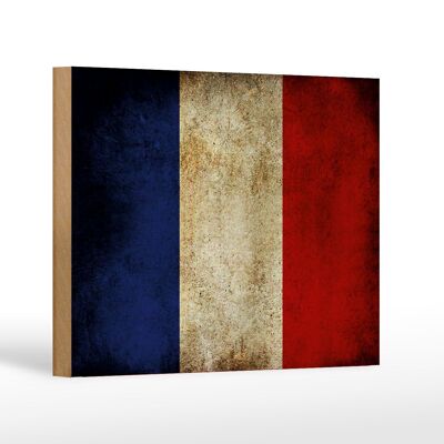 Holzschild Flagge 18x12 cm Frankreich Fahne Dekoration