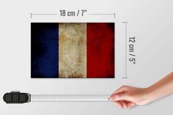 Drapeau panneau en bois 18x12 cm décoration drapeau France 4