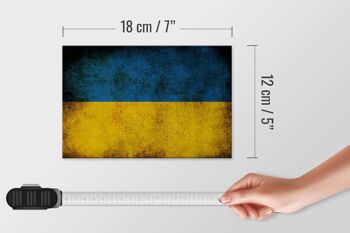Drapeau en bois 18x12 cm, décoration du drapeau de l'ukraine 4