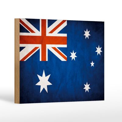 Wooden sign flag 18x12 cm Australia flag decoration