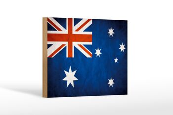 Drapeau en bois 18x12 cm, décoration drapeau australien 1