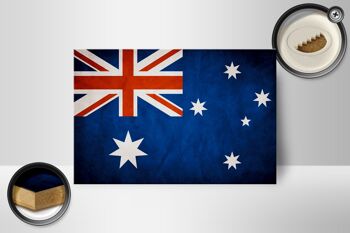Drapeau en bois 18x12 cm, décoration drapeau australien 2