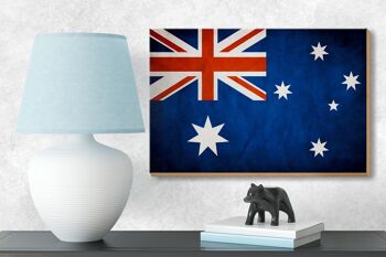 Drapeau en bois 18x12 cm, décoration drapeau australien 3