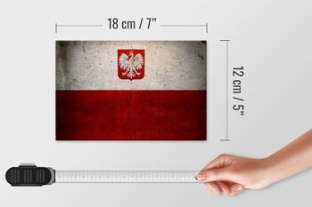 Drapeau panneau en bois 18x12 cm drapeau Pologne décoration murale 4