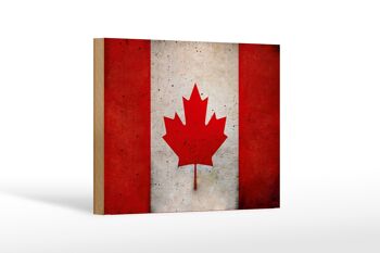 Drapeau en bois 18x12 cm, drapeau du Canada, décoration murale 1