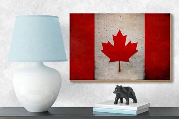 Drapeau en bois 18x12 cm, drapeau du Canada, décoration murale 3