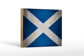 Drapeau panneau en bois 18x12 cm, décoration drapeau Ecosse 1