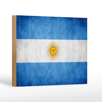 Drapeau en bois 18x12 cm, décoration drapeau argentin