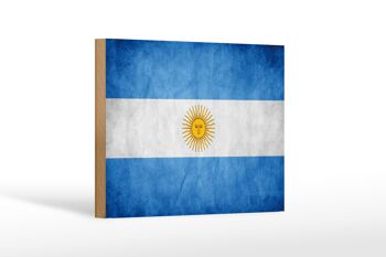 Drapeau en bois 18x12 cm, décoration drapeau argentin 1