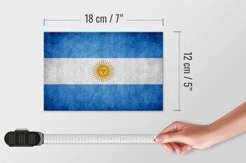 Drapeau en bois 18x12 cm, décoration drapeau argentin 4