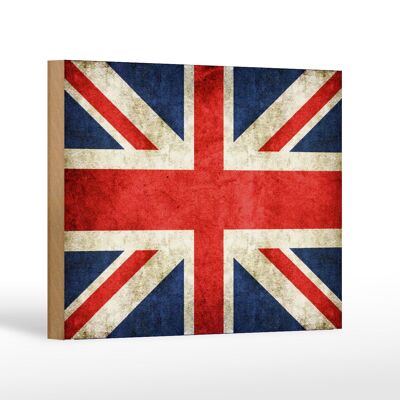 Letrero de madera bandera 18x12 cm decoración pared Reino Unido