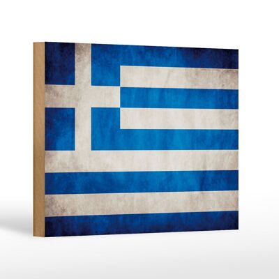 Holzschild Flagge 18x12 cm Griechenland Fahne Dekoration