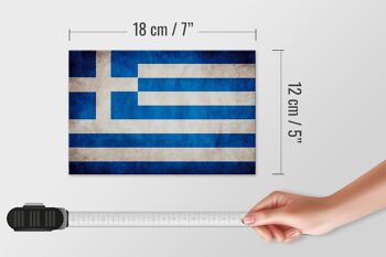 Drapeau en bois 18x12 cm, décoration drapeau de la Grèce 4