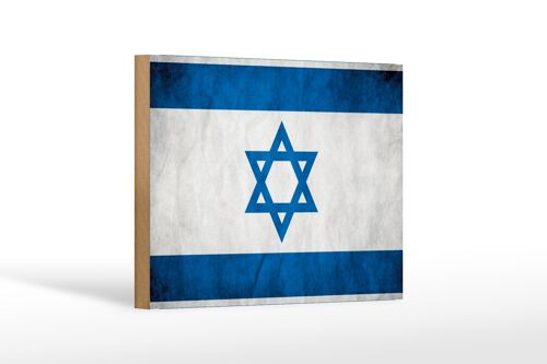 Holzschild Flagge 18x12 cm Israel Fahne Wanddeko Dekoration