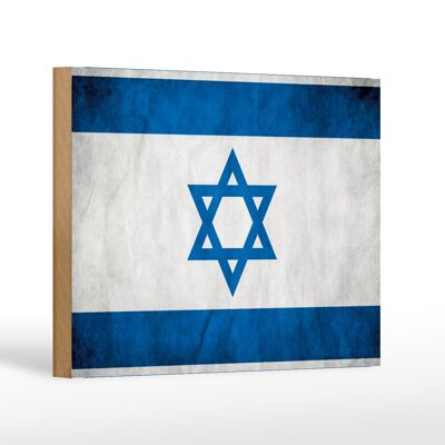Cartello in legno bandiera 18x12 cm Decorazione murale bandiera Israele