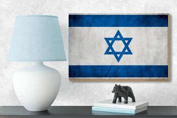 Drapeau en bois 18x12 cm, drapeau d'israël, décoration murale 3