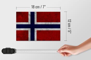Drapeau en bois 18x12 cm, drapeau de la Norvège, décoration murale 4