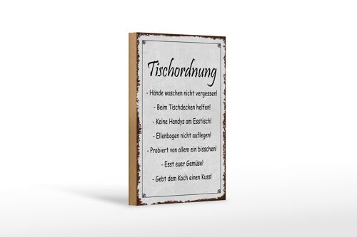 Holzschild Spruch 12x18 cm Tischordnung Hände waschen Dekoration