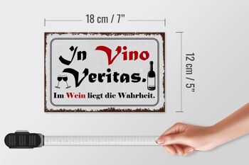 Panneau en bois disant 18x12 cm dans la décoration Vino Veritas Wine Truth 4