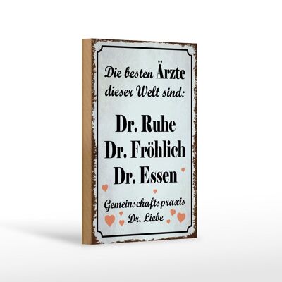 Cartello in legno con scritta 12x18 cm migliori dottori Dr. Decorazione felice e calma