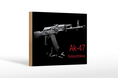 Holzschild Gewehr 18x12 cm AK-47 Kalaschnikow Dekoration
