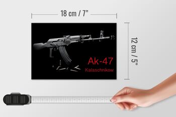 Panneau en bois Fusil 18x12 cm Décoration AK-47 Kalachnikov 4