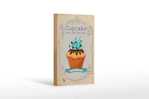 Holzschild Spruch 12x18 cm Cupcake mint chocolate best Dekoration
