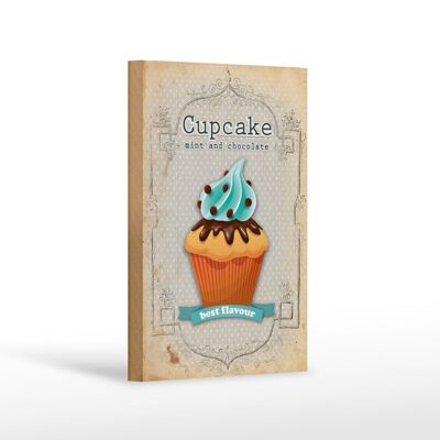 Holzschild Spruch 12x18 cm Cupcake mint chocolate best Dekoration
