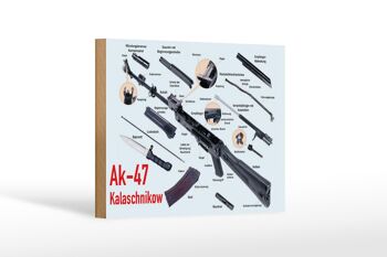 Fusil panneau en bois 18x12 cm AK-47 Kalachnikov décoration de pièces individuelles 1
