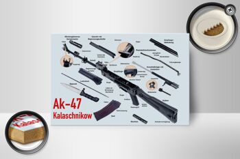 Fusil panneau en bois 18x12 cm AK-47 Kalachnikov décoration de pièces individuelles 2