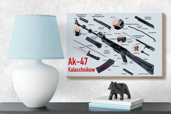 Fusil panneau en bois 18x12 cm AK-47 Kalachnikov décoration de pièces individuelles 3