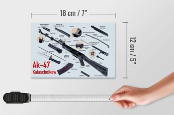 Fusil panneau en bois 18x12 cm AK-47 Kalachnikov décoration de pièces individuelles 4
