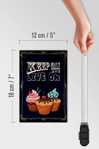 Panneau en bois disant 12x18 cm Cupcake Keep Calm and live on decoration 4
